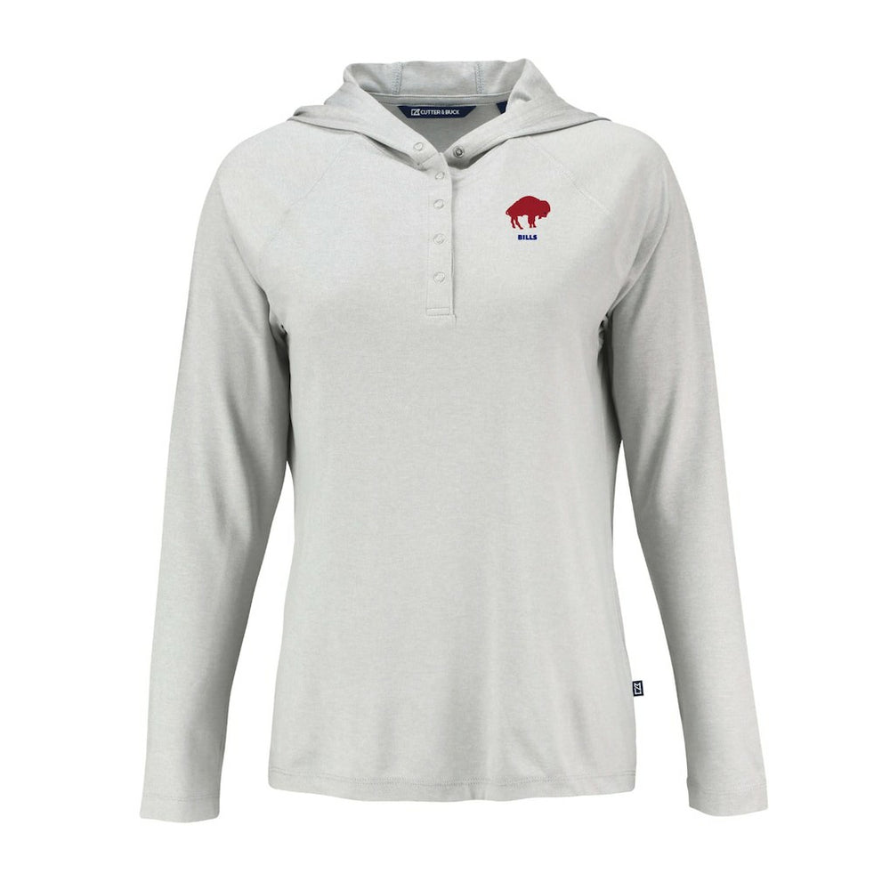Buffalo Bills Cutter & Buck Women's Historic Coastline Epic Comfort Eco Recycled Raglan Pullover Hoodie Gray - NFL