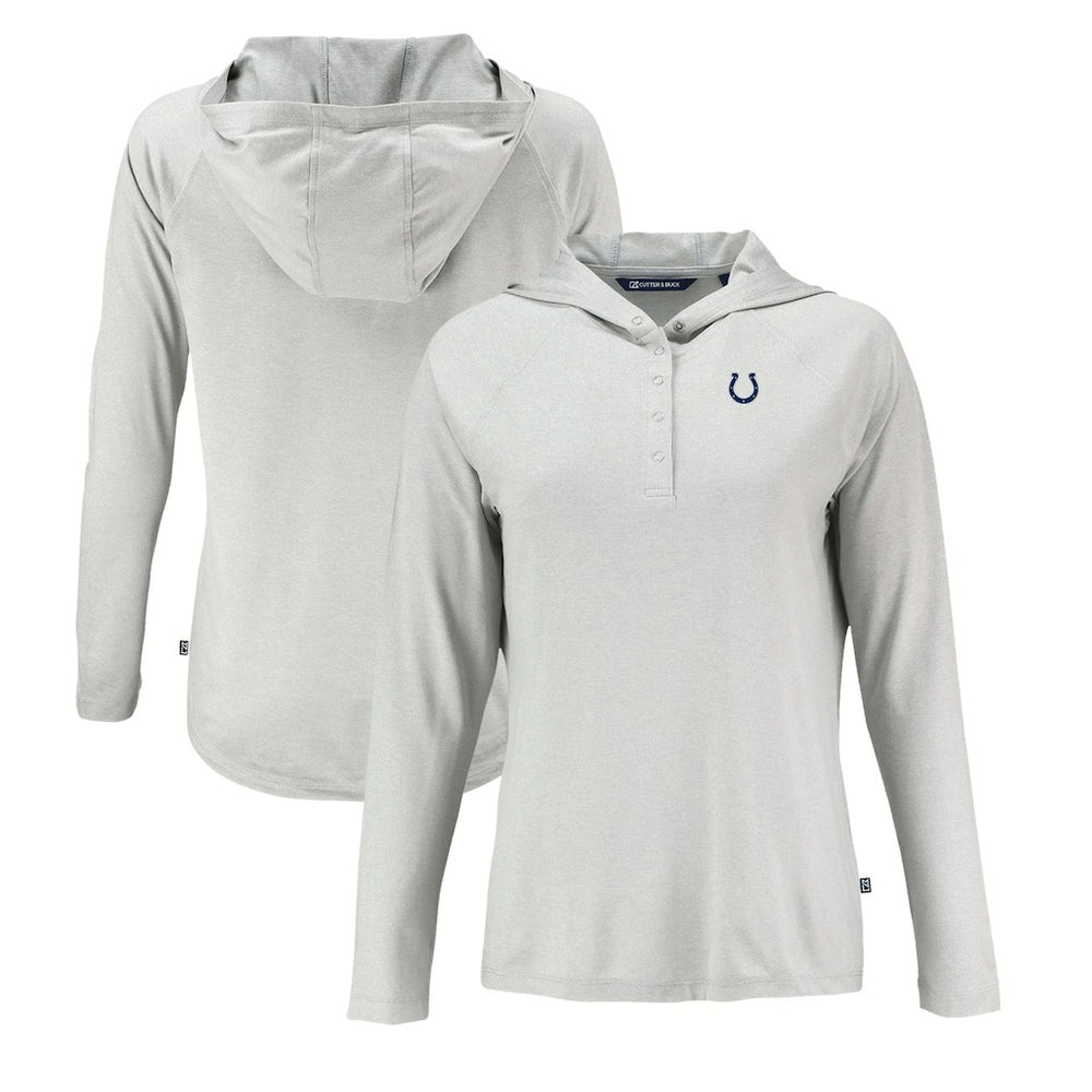 Indianapolis Colts Cutter & Buck Women's Coastline Epic Comfort Eco Recycled Raglan Pullover Hoodie Gray - NFL