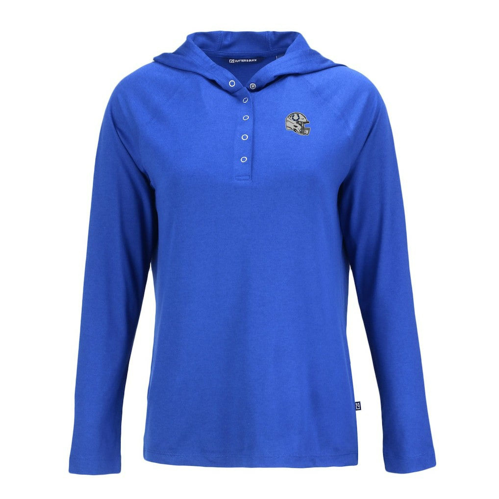 Indianapolis Colts Cutter & Buck Women's Coastline Epic Comfort Eco Recycled Raglan Pullover Hoodie Royal - NFL