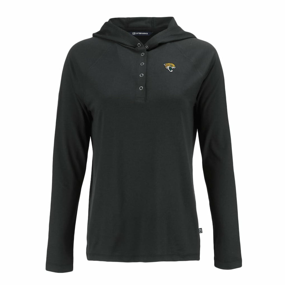 Jacksonville Jaguars Cutter & Buck Women's Coastline Epic Comfort Eco Recycled Raglan Pullover Hoodie Black - NFL