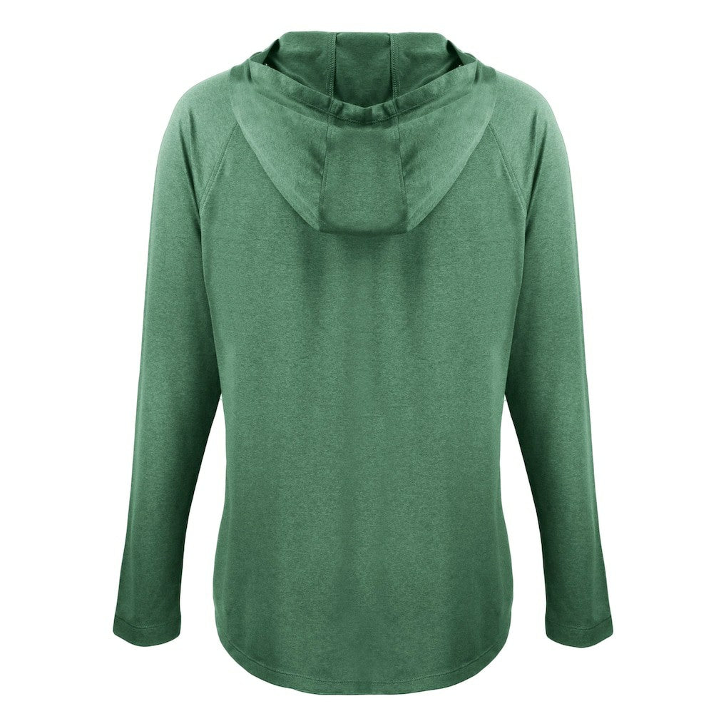 Green Bay Packers Cutter & Buck Women's Coastline Epic Comfort Eco Recycled Raglan Pullover Hoodie Hunter Green - NFL