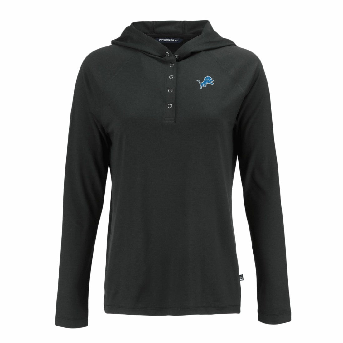 Detroit Lions Cutter & Buck Women's Coastline Epic Comfort Eco Recycled Raglan Pullover Hoodie Black - NFL