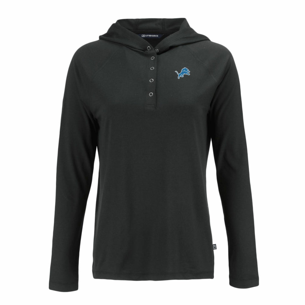 Detroit Lions Cutter & Buck Women's Coastline Epic Comfort Eco Recycled Raglan Pullover Hoodie Black - NFL