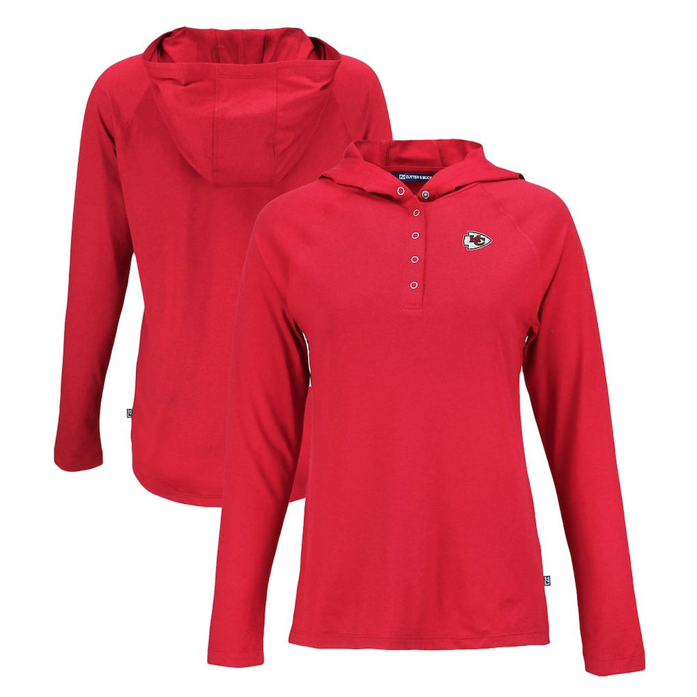 Kansas City Chiefs Cutter & Buck Women's Coastline Epic Comfort Eco Recycled Raglan Pullover Hoodie Red - NFL