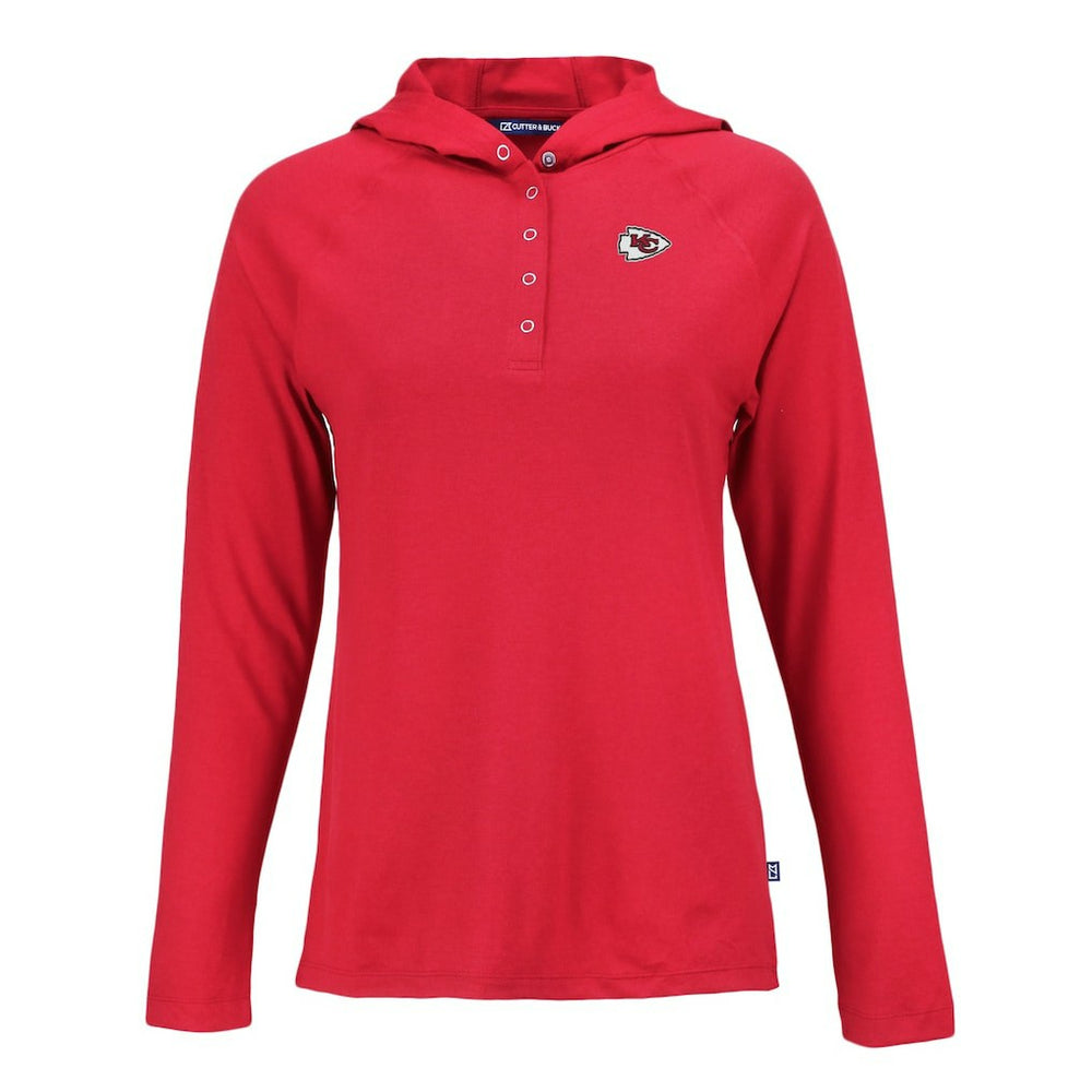 Kansas City Chiefs Cutter & Buck Women's Coastline Epic Comfort Eco Recycled Raglan Pullover Hoodie Red - NFL