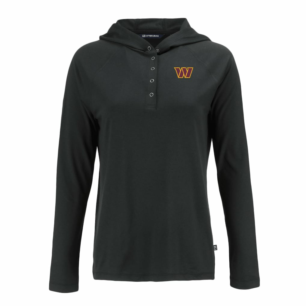 Washington Commanders Cutter & Buck Women's Coastline Epic Comfort Eco Recycled Raglan Pullover Hoodie Black - NFL