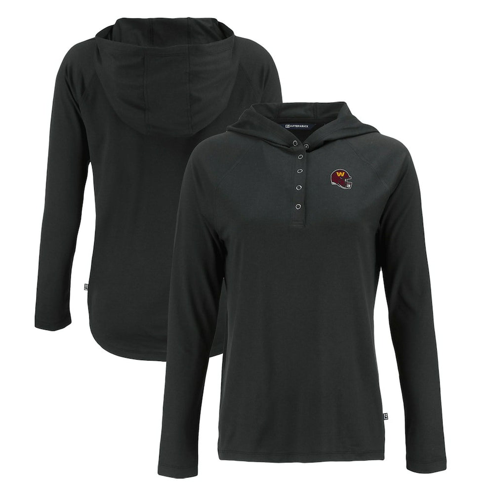 Washington Commanders Cutter & Buck Women's Coastline Epic Comfort Eco Recycled Raglan Pullover Hoodie Black - NFL