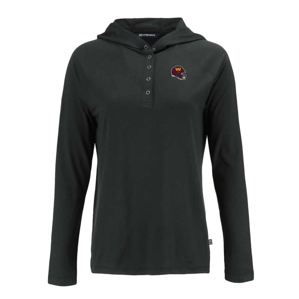 Washington Commanders Cutter & Buck Women's Coastline Epic Comfort Eco Recycled Raglan Pullover Hoodie Black - NFL