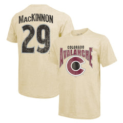 Nathan MacKinnon Colorado Avalanche - Majestic Threads Dynasty Name & Number Tri-Blend T-Shirt Cream
