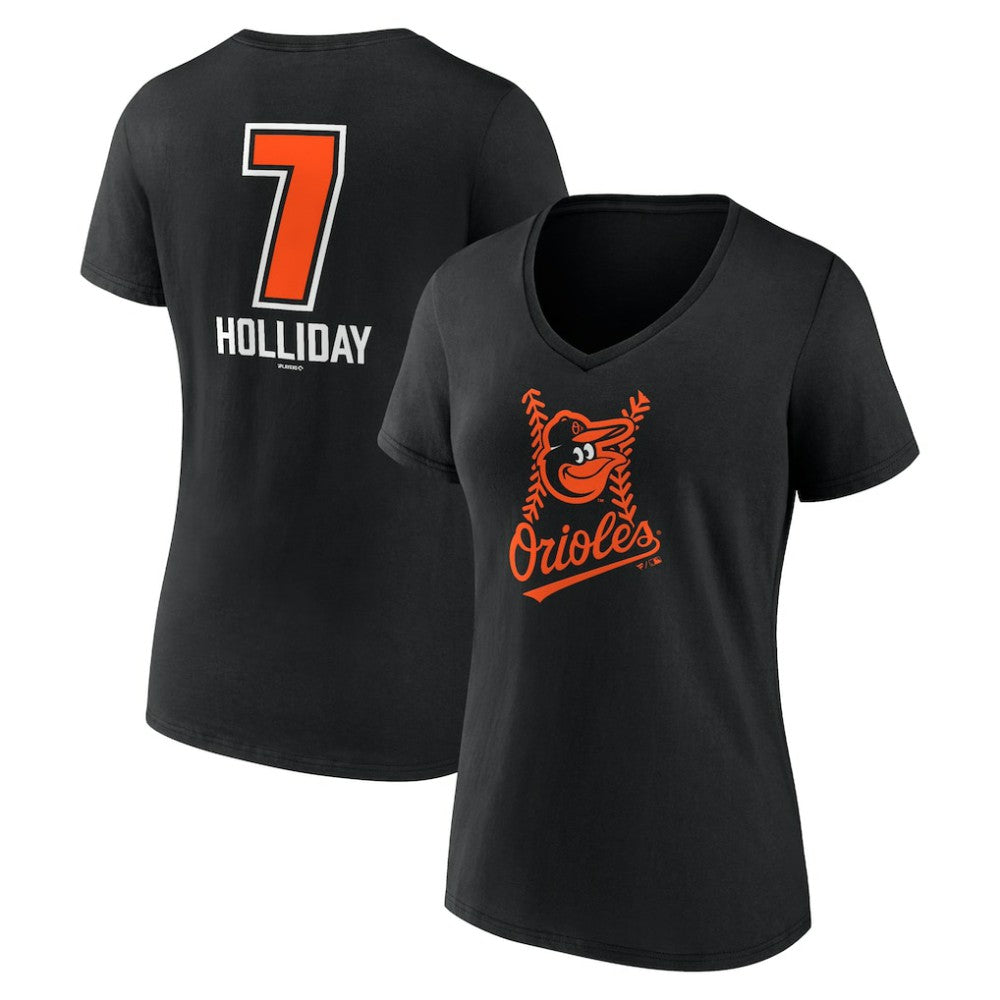 Jackson Holliday Baltimore Orioles Women's Fastball Player Name & Number V-Neck T-Shirt Sale