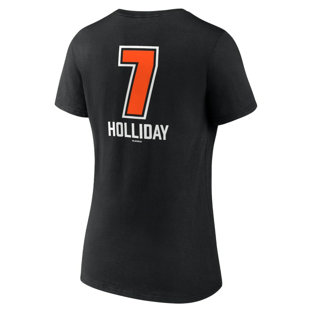 Jackson Holliday Baltimore Orioles Women's Fastball Player Name & Number V-Neck T-Shirt Sale