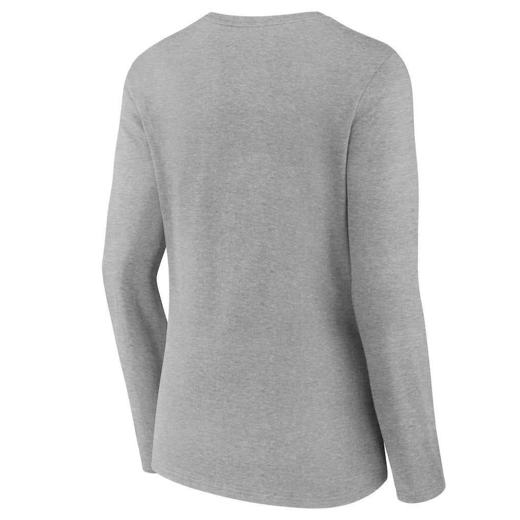 Cleveland Browns Women's Primary Logo Long Sleeve V-Neck T-Shirt Gray - NFL