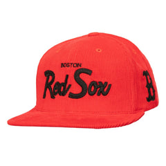 Mitchell & Ness Boston Red Sox Corduroy Snapback Hat discount