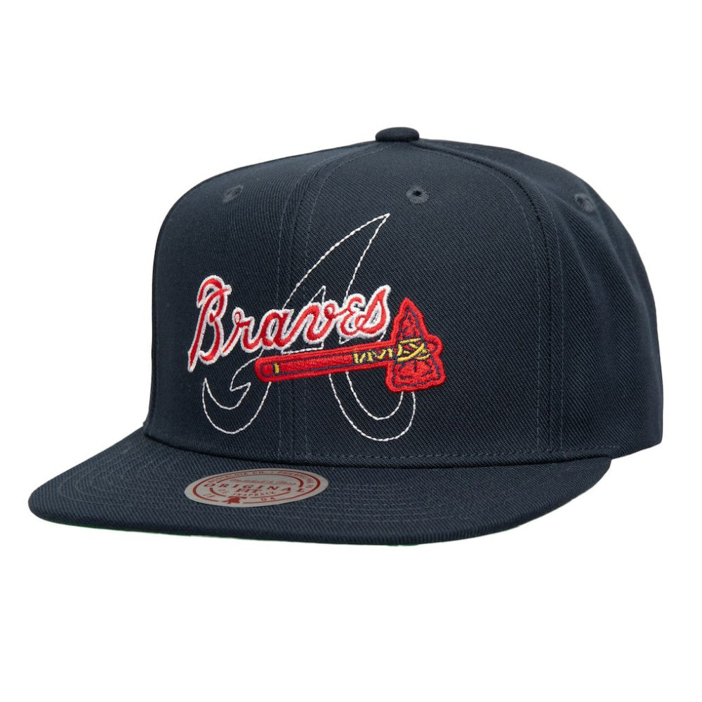 Atlanta Braves Mitchell & Ness Double Up Snapback Hat Near Me