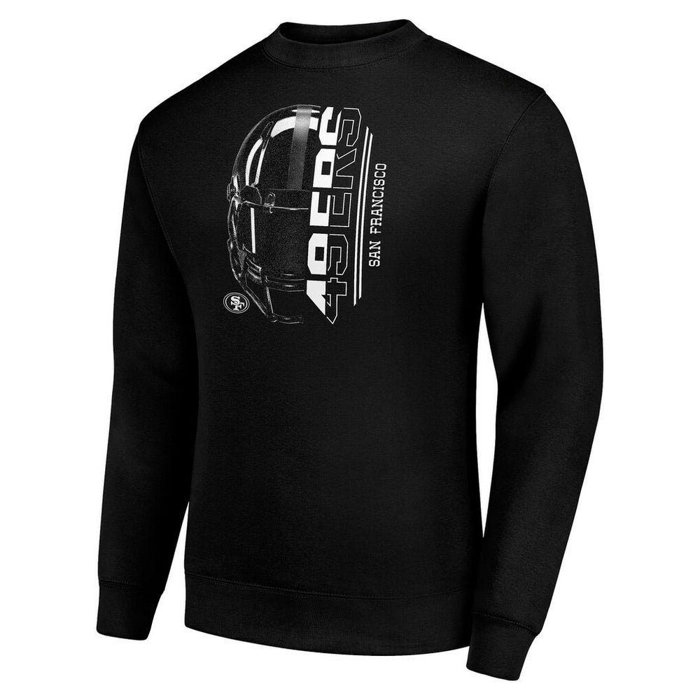San Francisco 49ers Starter Half Helmet Team Graphic Tri-Blend Fleece Pullover Sweatshirt Black - NFL