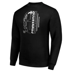 Washington Commanders Starter Half Helmet Team Graphic Tri-Blend Fleece Pullover Sweatshirt Black - NFL