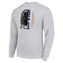 Chicago Bears Starter Half Helmet Team Graphic Tri-Blend Fleece Pullover Sweatshirt Heather Gray - NFL
