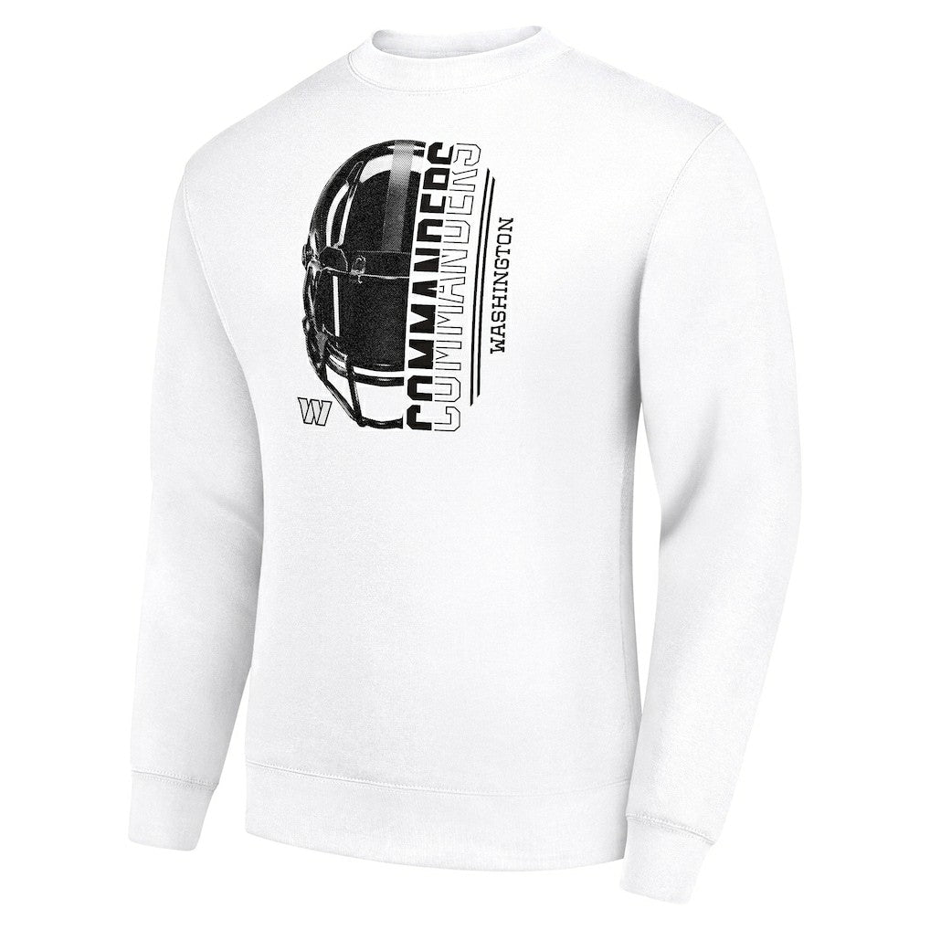Washington Commanders Starter Half Helmet Team Graphic Tri-Blend Fleece Pullover Sweatshirt White - NFL
