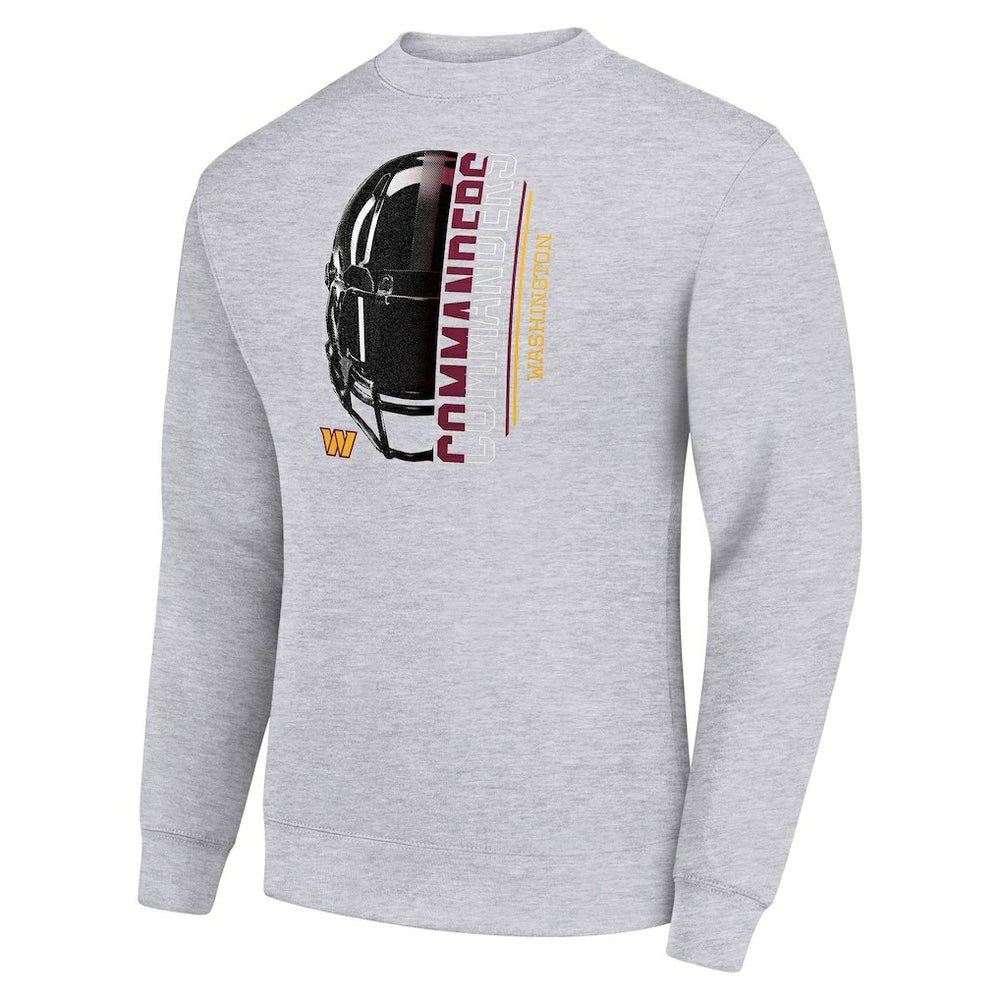Washington Commanders Starter Half Helmet Team Graphic Tri-Blend Fleece Pullover Sweatshirt Heather Gray - NFL