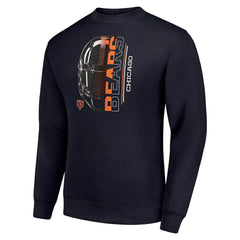 Chicago Bears Starter Half Helmet Team Graphic Tri-Blend Fleece Pullover Sweatshirt Navy - NFL