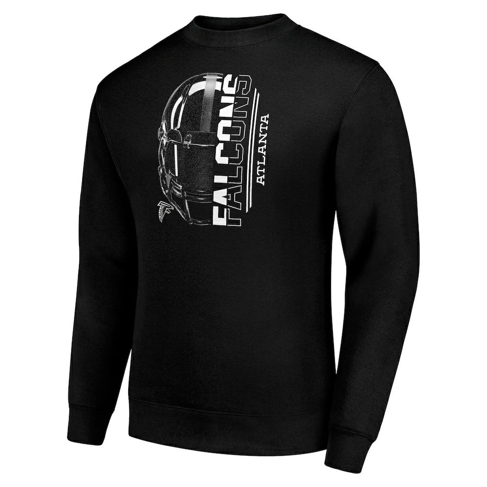 Atlanta Falcons Starter Half Helmet Team Graphic Tri-Blend Fleece Pullover Sweatshirt Black - NFL