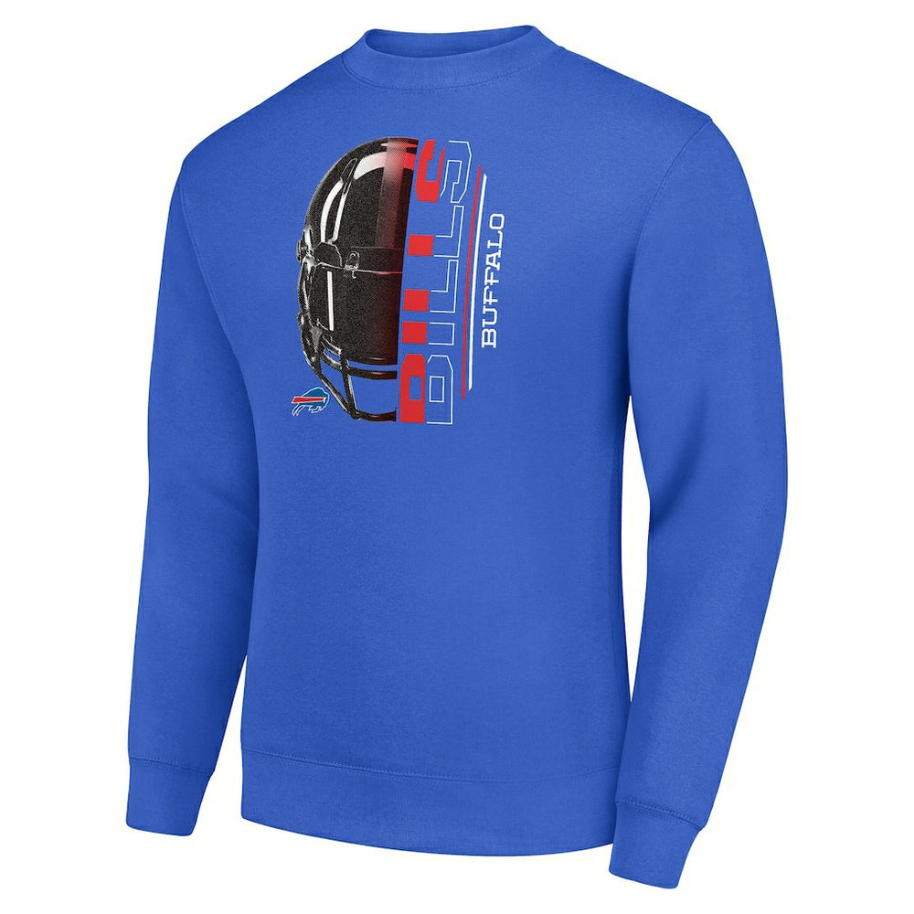 Buffalo Bills Starter Half Helmet Team Graphic Tri-Blend Fleece Pullover Sweatshirt Royal - NFL