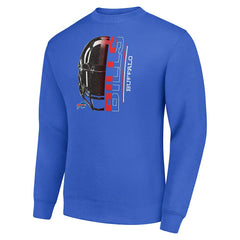 Buffalo Bills Starter Half Helmet Team Graphic Tri-Blend Fleece Pullover Sweatshirt Royal - NFL