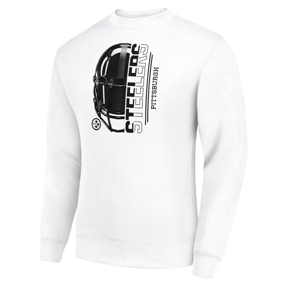 Pittsburgh Steelers Starter Half Helmet Team Graphic Tri-Blend Fleece Pullover Sweatshirt White - NFL
