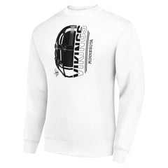 Minnesota Vikings Starter Half Helmet Team Graphic Tri-Blend Fleece Pullover Sweatshirt White - NFL