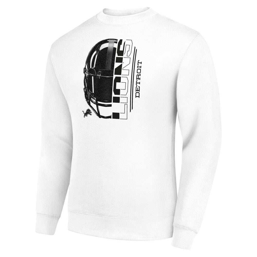 Detroit Lions Starter Half Helmet Team Graphic Tri-Blend Fleece Pullover Sweatshirt White - NFL