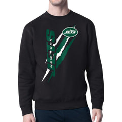New York Jets Starter Color Scratch Team Graphic Fleece Pullover Sweatshirt Black - NFL