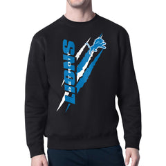 Detroit Lions Starter Color Scratch Team Graphic Fleece Pullover Sweatshirt Black - NFL