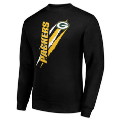 Green Bay Packers Starter Color Scratch Team Graphic Fleece Pullover Sweatshirt Black - NFL