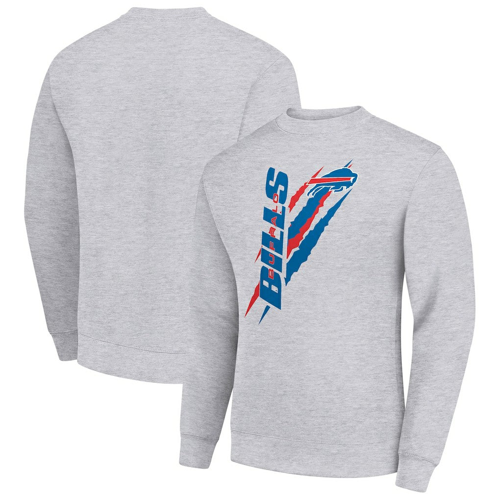 Buffalo Bills Starter Color Scratch Team Graphic Fleece Pullover Sweatshirt Heather Gray - NFL