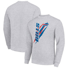 Buffalo Bills Starter Color Scratch Team Graphic Fleece Pullover Sweatshirt Heather Gray - NFL