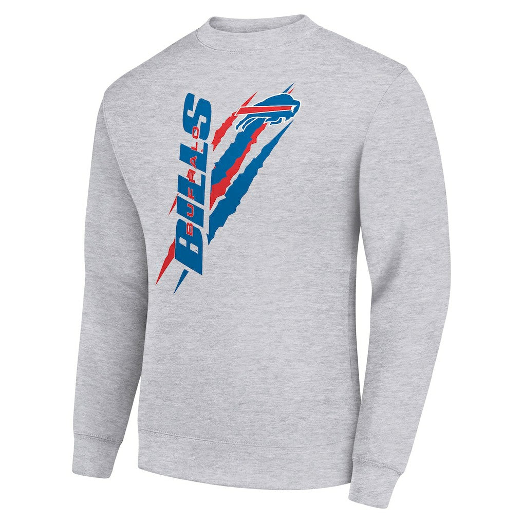 Buffalo Bills Starter Color Scratch Team Graphic Fleece Pullover Sweatshirt Heather Gray - NFL