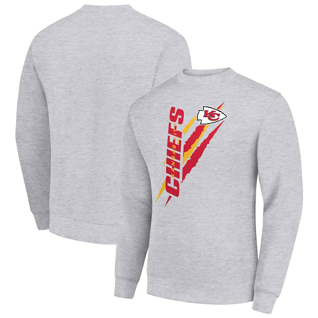 Kansas City Chiefs Starter Color Scratch Team Graphic Fleece Pullover Sweatshirt Heather Gray - NFL