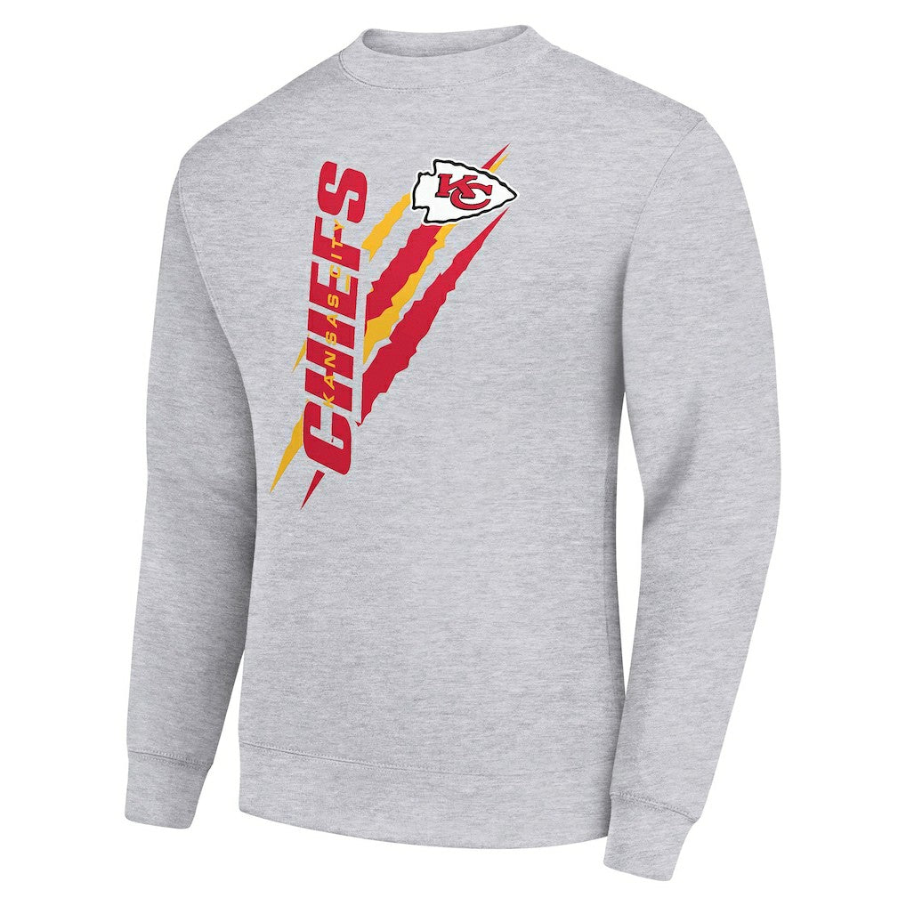 Kansas City Chiefs Starter Color Scratch Team Graphic Fleece Pullover Sweatshirt Heather Gray - NFL