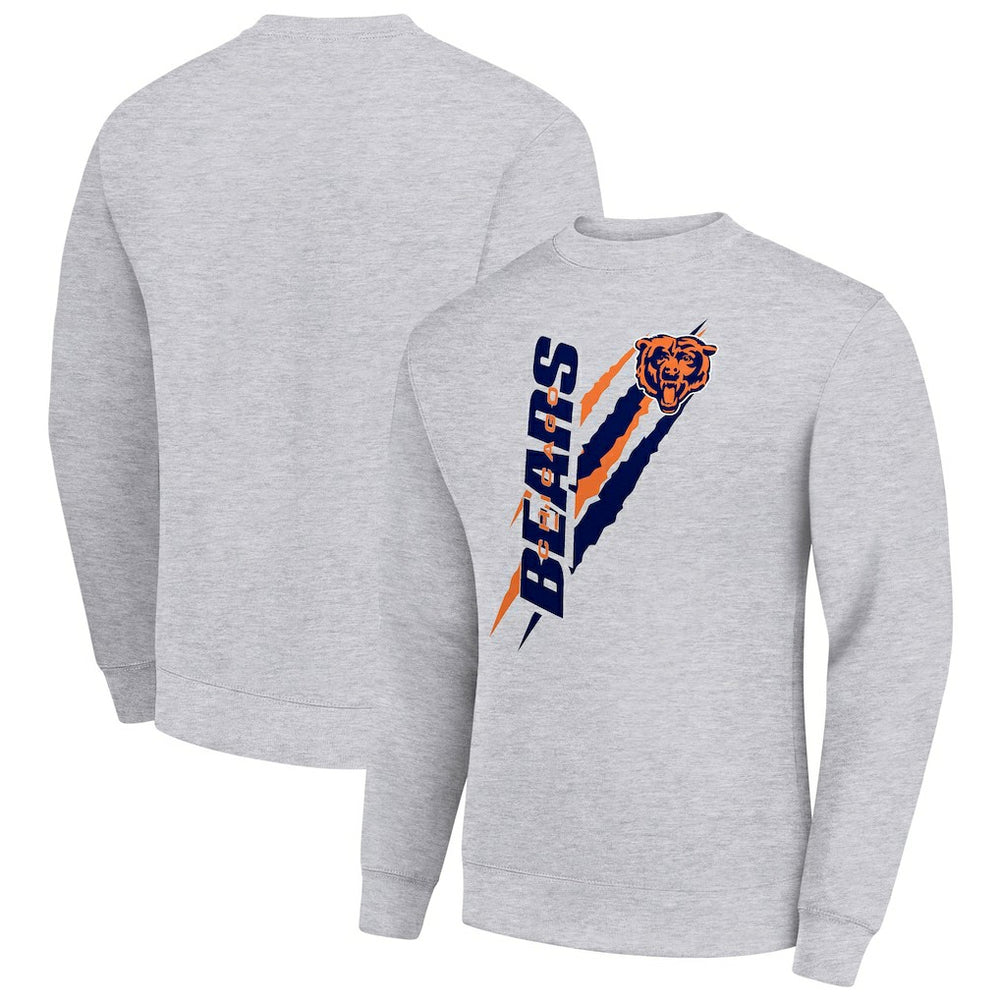 Chicago Bears Starter Color Scratch Team Graphic Fleece Pullover Sweatshirt Heather Gray - NFL
