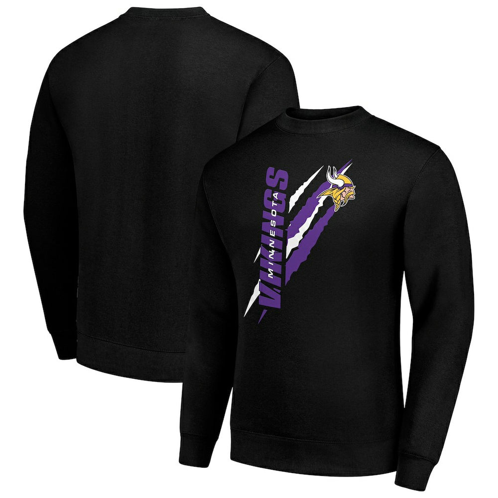 Minnesota Vikings Starter Color Scratch Team Graphic Fleece Pullover Sweatshirt Black - NFL