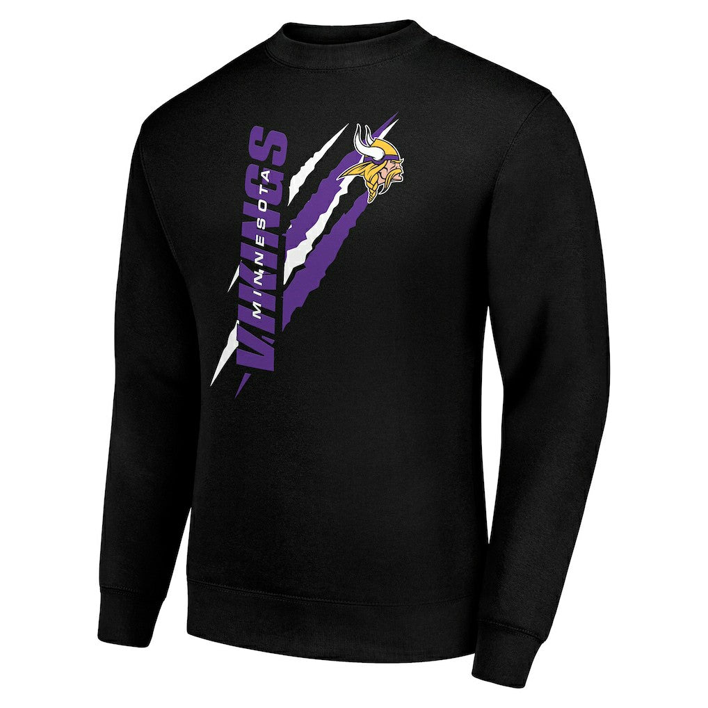 Minnesota Vikings Starter Color Scratch Team Graphic Fleece Pullover Sweatshirt Black - NFL