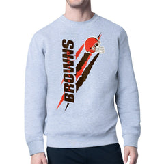 Cleveland Browns Starter Color Scratch Team Graphic Fleece Pullover Sweatshirt Heather Gray - NFL