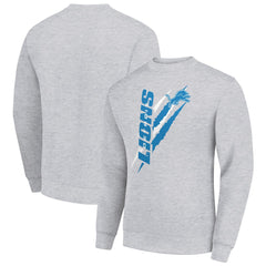 Detroit Lions Starter Color Scratch Team Graphic Fleece Pullover Sweatshirt Heather Gray - NFL