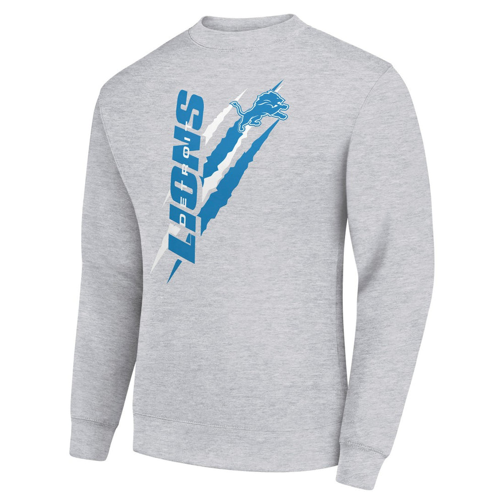 Detroit Lions Starter Color Scratch Team Graphic Fleece Pullover Sweatshirt Heather Gray - NFL
