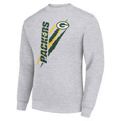 Green Bay Packers Starter Color Scratch Team Graphic Fleece Pullover Sweatshirt Heather Gray - NFL