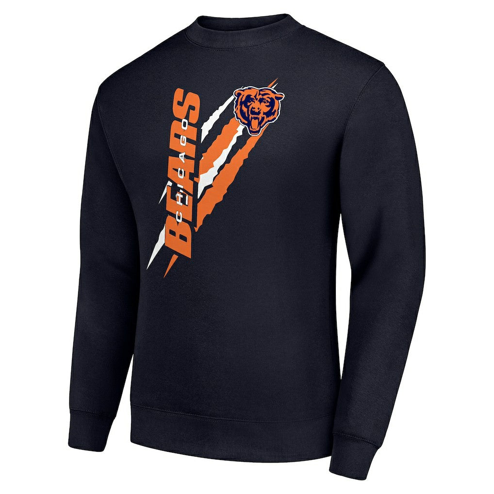 Chicago Bears Starter Color Scratch Team Graphic Fleece Pullover Sweatshirt Navy - NFL