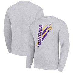 Minnesota Vikings Starter Color Scratch Team Graphic Fleece Pullover Sweatshirt Heather Gray - NFL