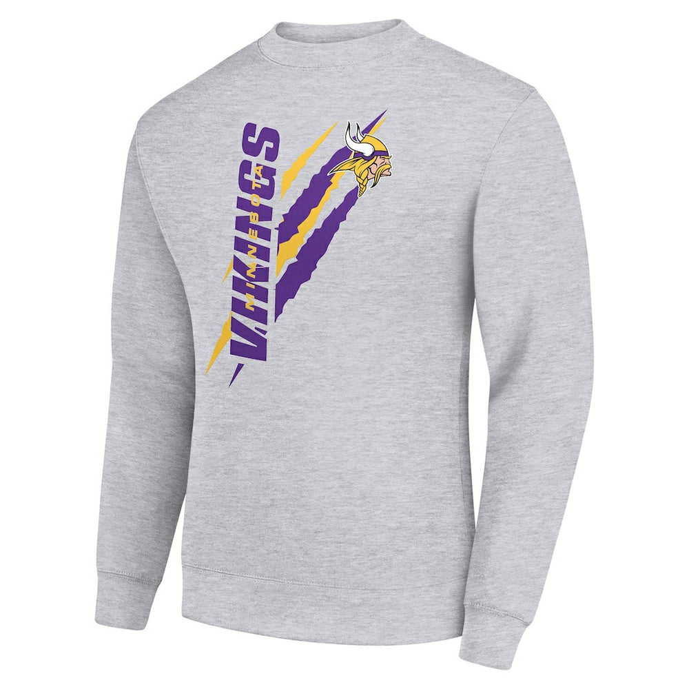 Minnesota Vikings Starter Color Scratch Team Graphic Fleece Pullover Sweatshirt Heather Gray - NFL