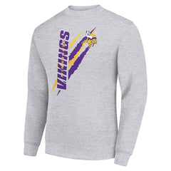 Minnesota Vikings Starter Color Scratch Team Graphic Fleece Pullover Sweatshirt Heather Gray - NFL