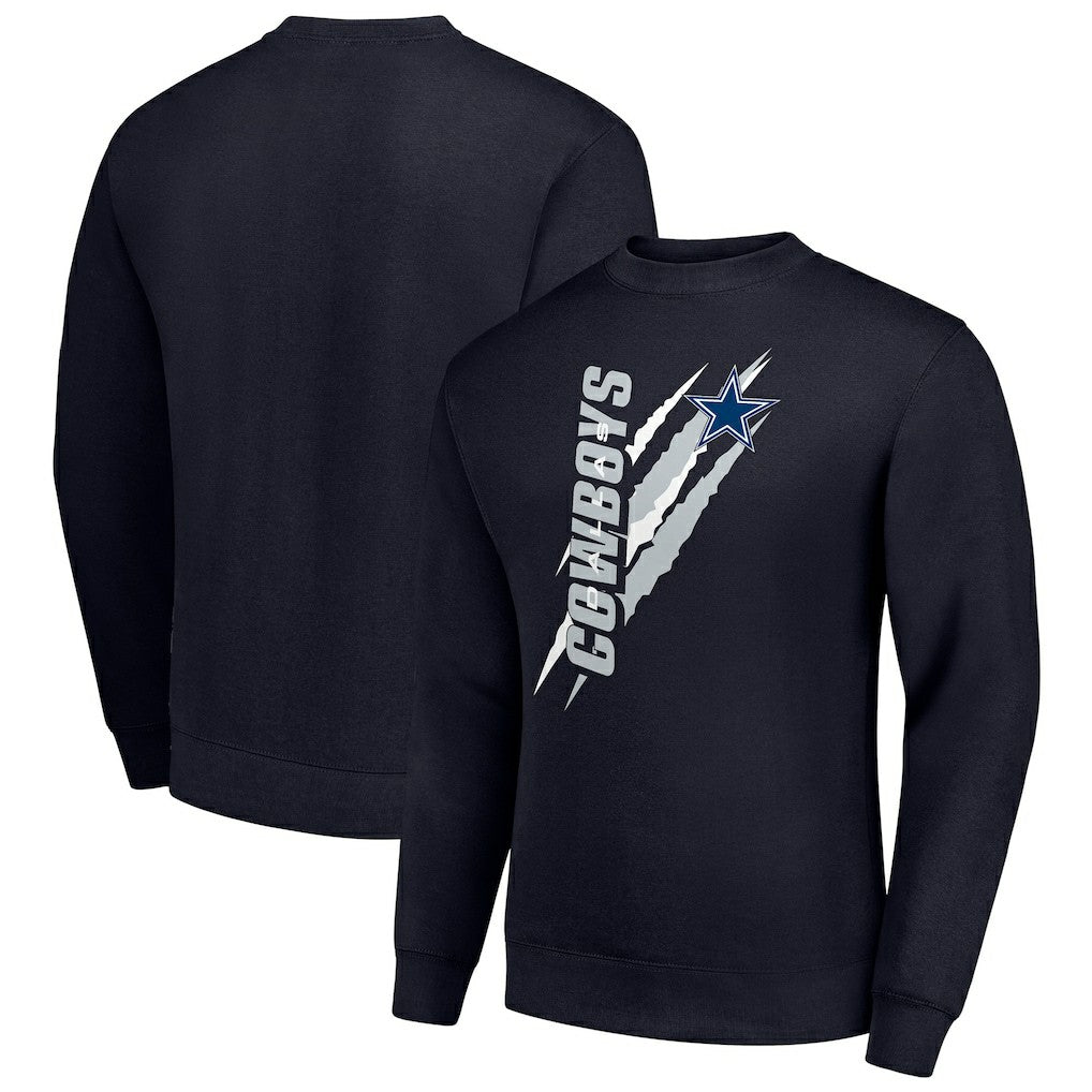 Dallas Cowboys Starter Color Scratch Team Graphic Fleece Pullover Sweatshirt Navy - NFL